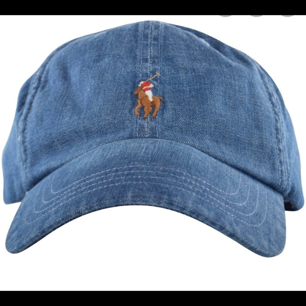 Denim polo hat NWT